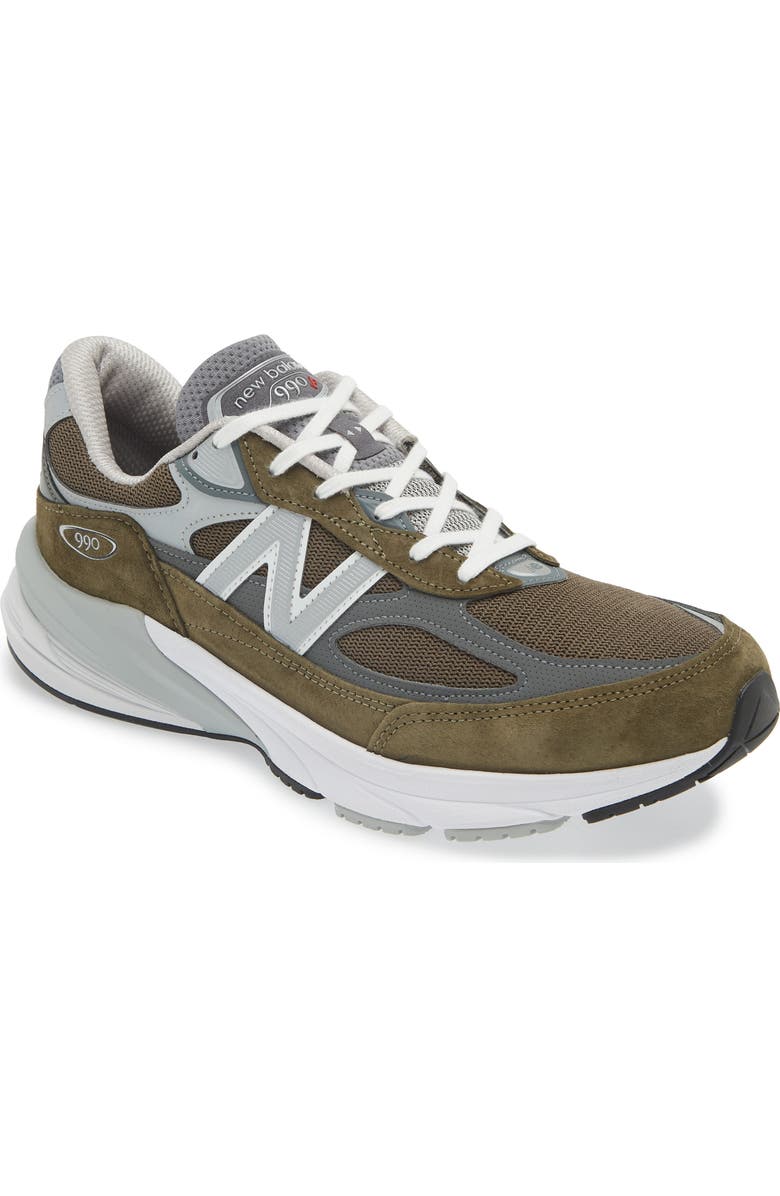 New Balance Gender Inclusive Made in USA 990v6 Sneaker, Main, color, Olive/ Grey