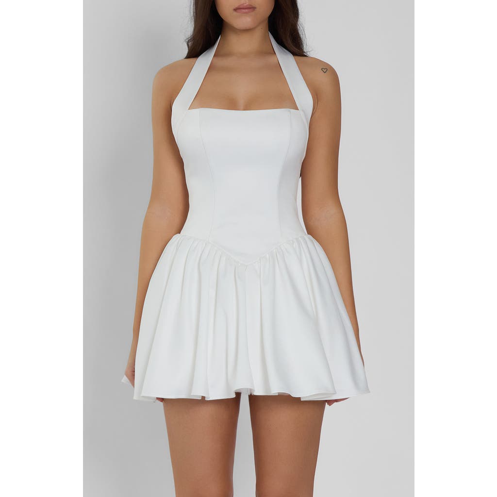 Leau Hyades Halter Corset Mini Dress In White