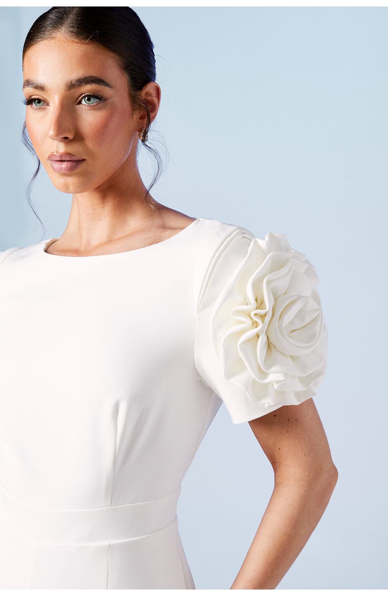 Coast 3D Flower Shoulder Bridal Jumpsuit, Alternate, color, 