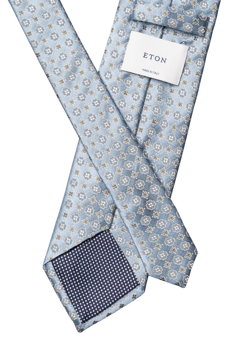 Eton Floral Jacquard Silk Tie, Alternate, color, Light Blue