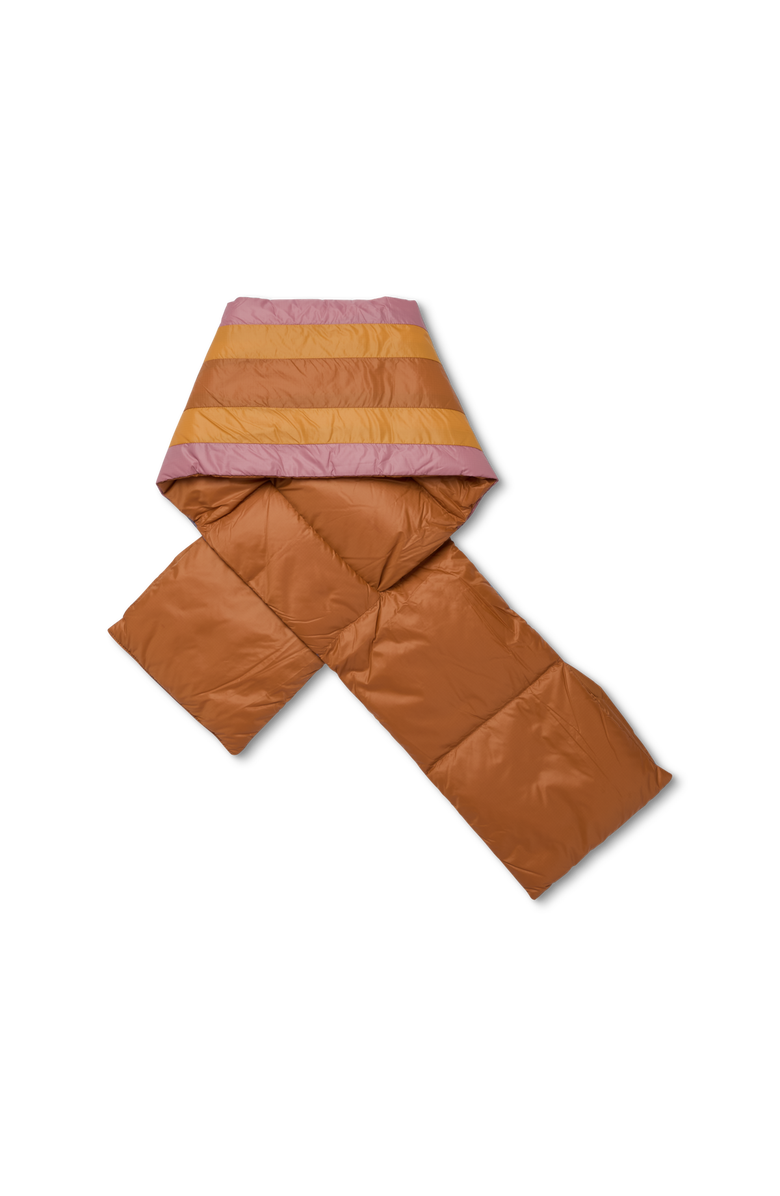 Cotopaxi Fuego Down Scarf, Alternate, color, Sienna Stripes