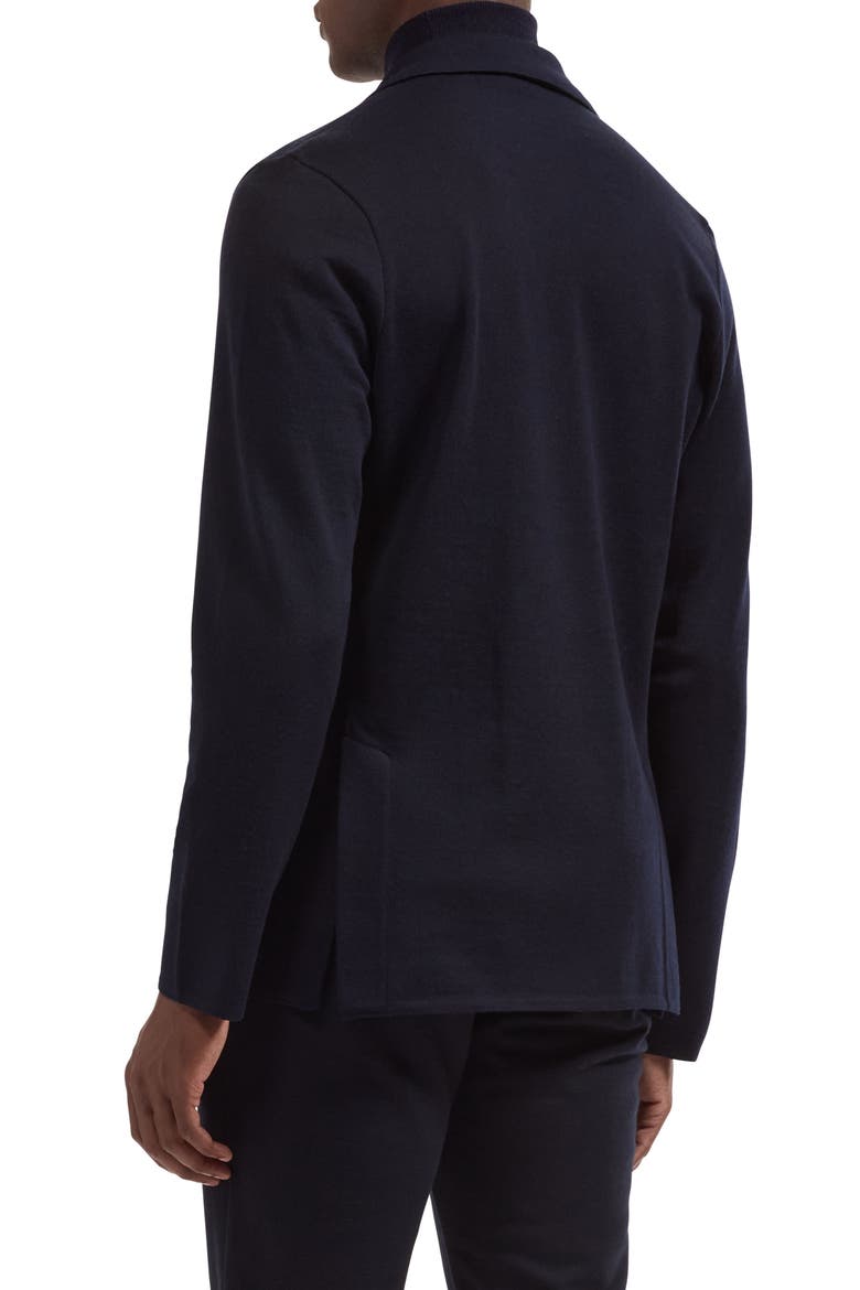 Double Breasted Merino Wool Sweater Blazer, Alternate, color, NAVY