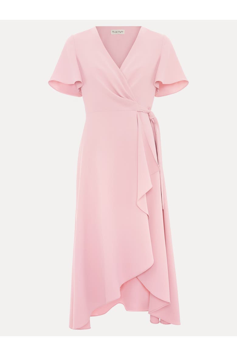 Julissa Short Sleeve Wrap Dress, Alternate, color, Pale Pink