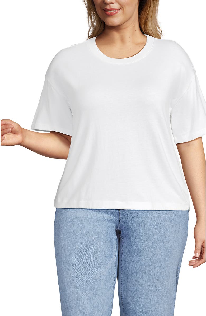 Lands' End Short Sleeve Mariner T-Shirt, Alternate, color, White