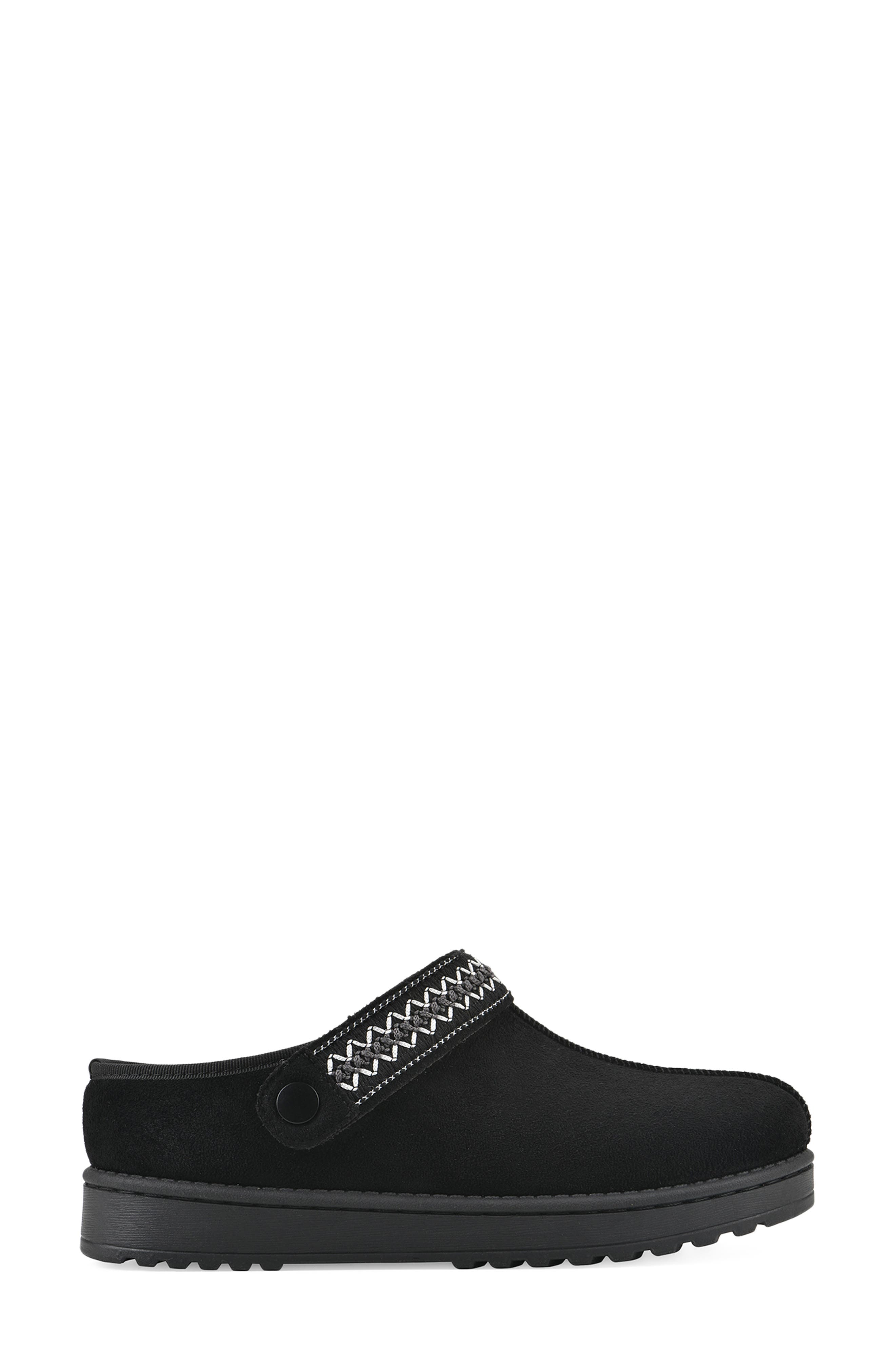 Incast Faux Shearling Lined Clog Slipper, Alternate, color, BLACK/ FABRIC