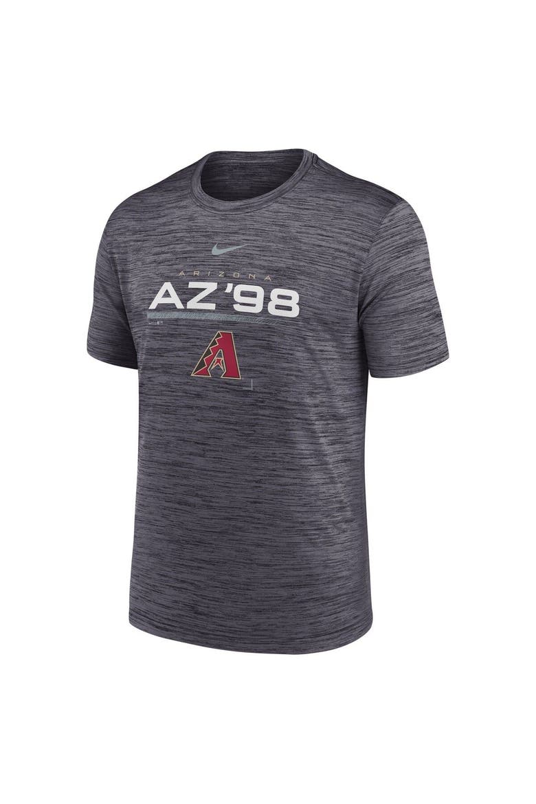 Men's Nike Black Arizona Diamondbacks Wordmark Velocity Performance T-Shirt, Alternate, color, Heather Black