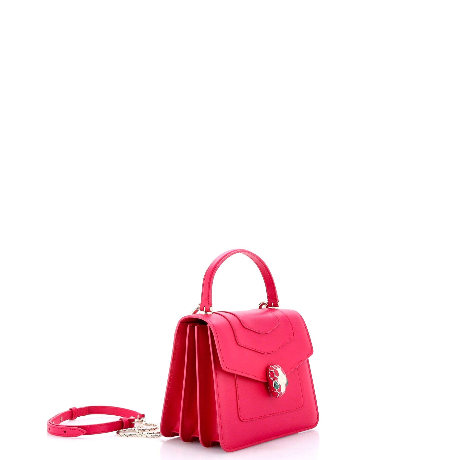 Serpenti Forever Top Handle Bag Leather Small, Alternate, color, Pink