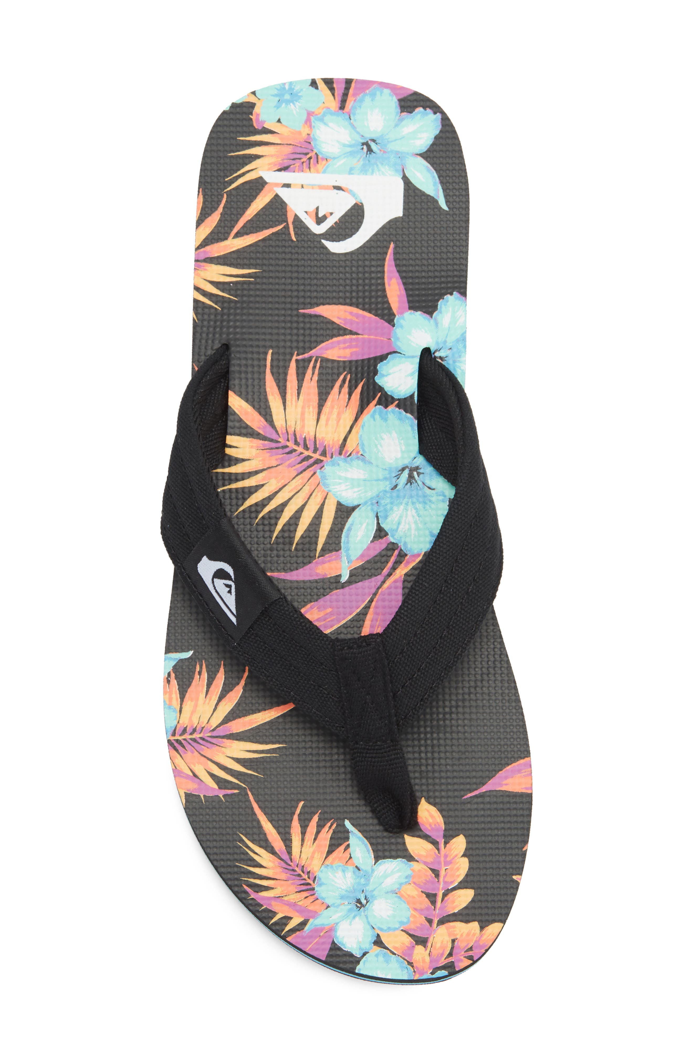 Molokai Layback II Flip Flop, Alternate, color, BLACK FLORAL