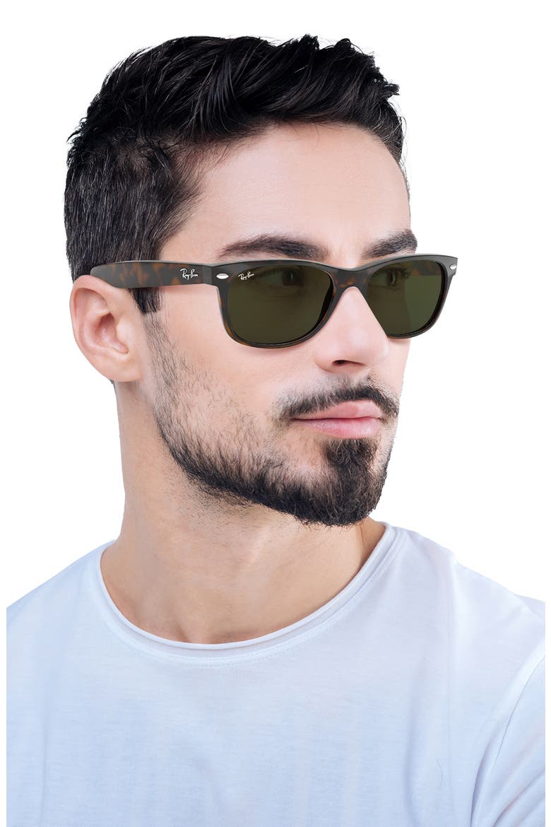 New Wayfarer 55mm Rectangular Sunglasses, Alternate, color, DARK TORTOISE
