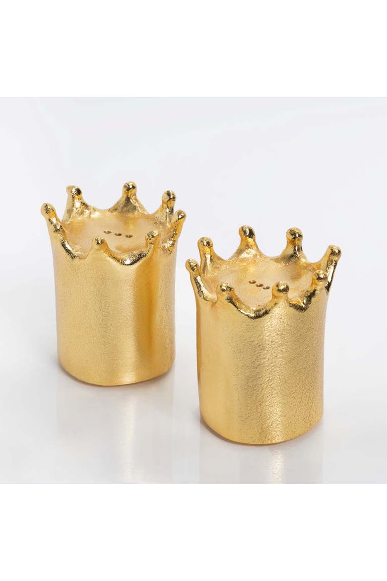 Crown Salt & Pepper Set, Main, color, Gold