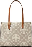 Tory Burch Small T Monogram Contrast Embossed Tote