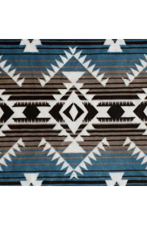 Wrangler Jericho Coco Flannel Reversible Throw Blanket In Turquoise-aqua