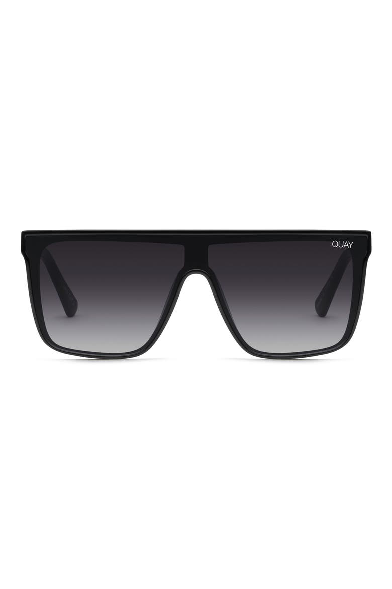 Nightfall Medium 138mm Polarized Shield Sunglasses, Main, color, BLACK / SMOKE