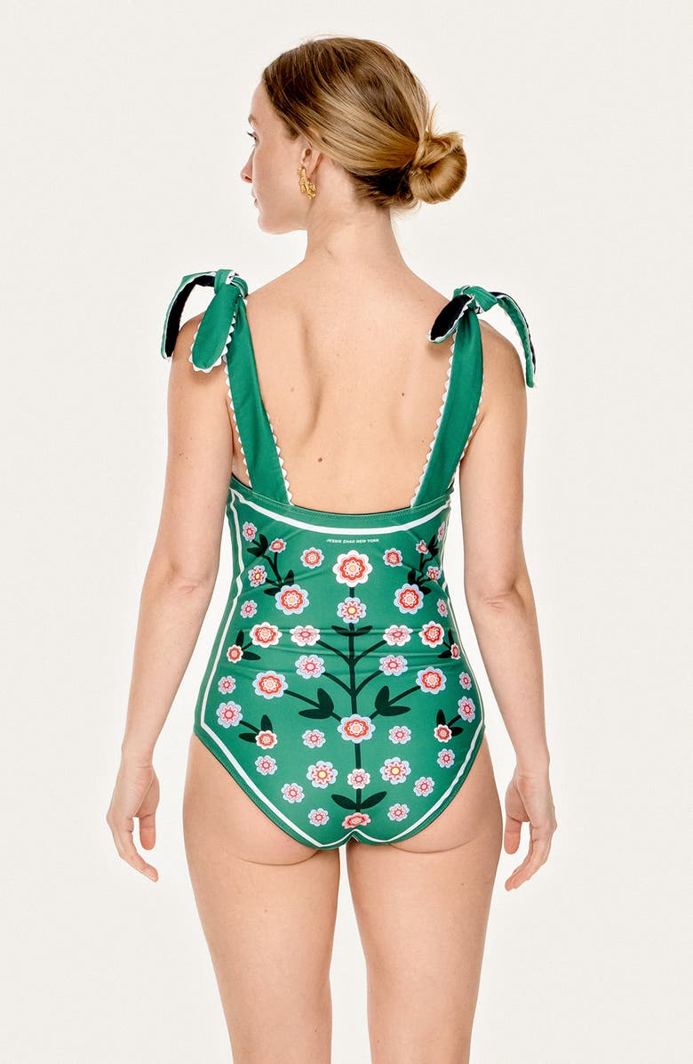 Jessie Zhao New York Midnight Bloom Reversible One-Piece Swimsuit, Alternate, color, Black