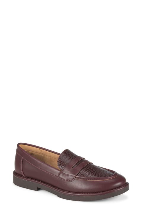 Calli Croc Embossed Faux Leather Loafer
