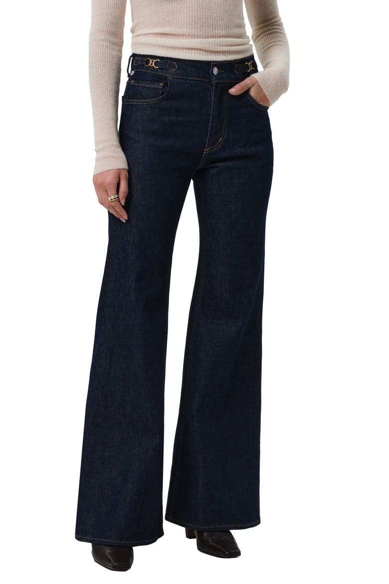 Kimberly Side Tab Flare Jeans, Main, color, HELIA DARK INDIGO