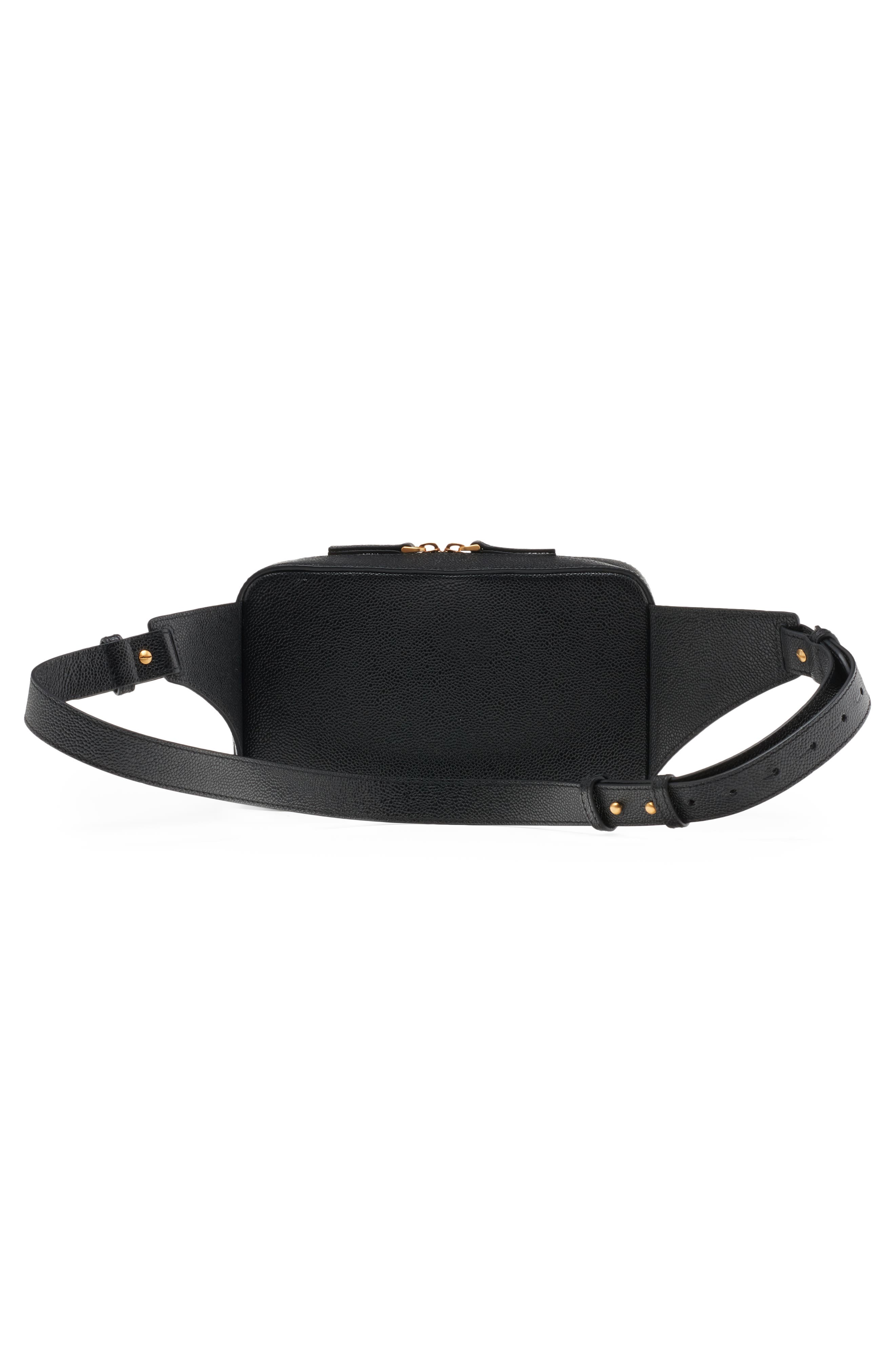 Thom Browne Pebbled Leather Belt Bag, Alternate, color, 