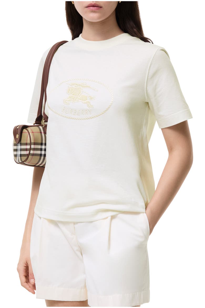 Knight Stamp Cotton T-shirt, Main, color, Chalk white