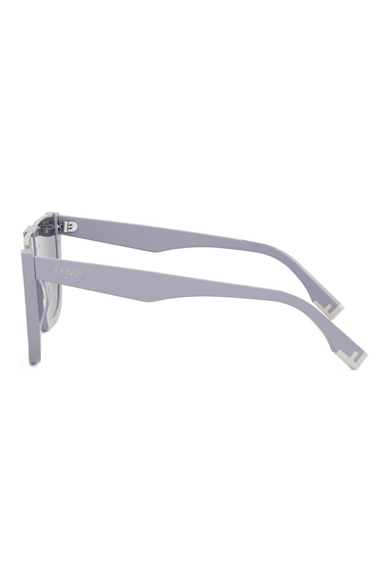 'Fendi Way Flat Top Sunglasses, Alternate, color, SHINY VIOLET / SMOKE