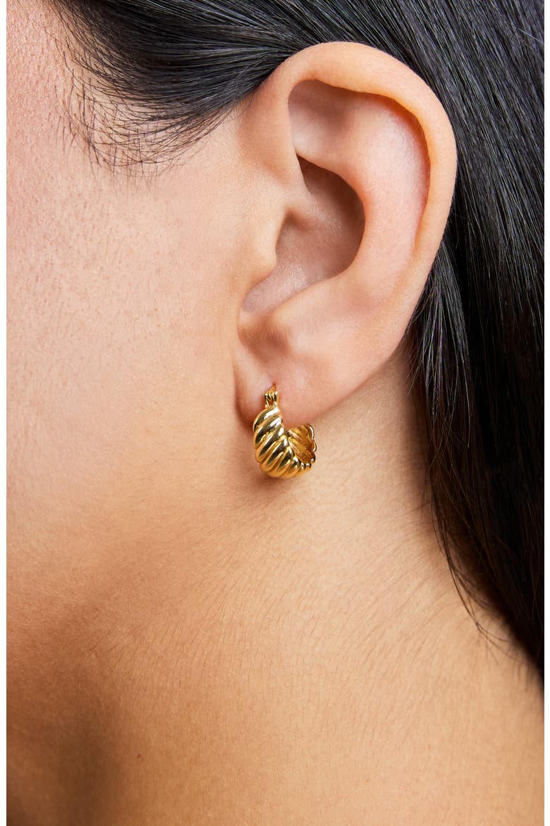 Croissant Dome Hoop Earrings, Alternate, color, GOLD