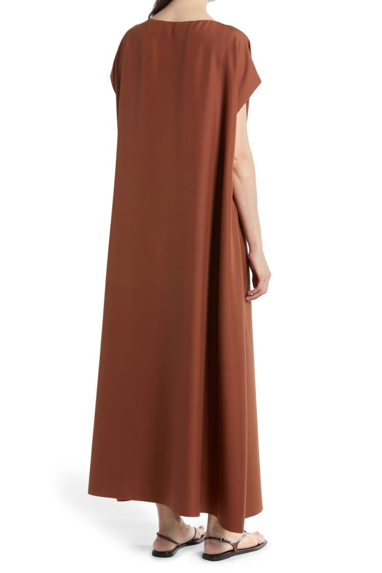 Sebastian Silk Shantung Dress, Alternate, color, TOFFEE