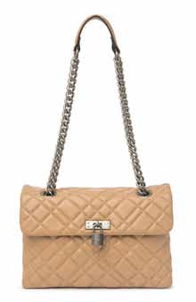 Kurt Geiger Brixton Diamond Quilted Leather Pad Lock Shoulder Bag