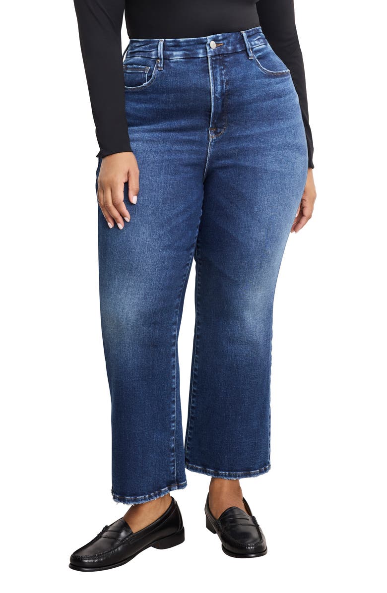 Good American Soft-Tech Good Crop Mini Bootcut Jeans, Main, color, Indigo1074