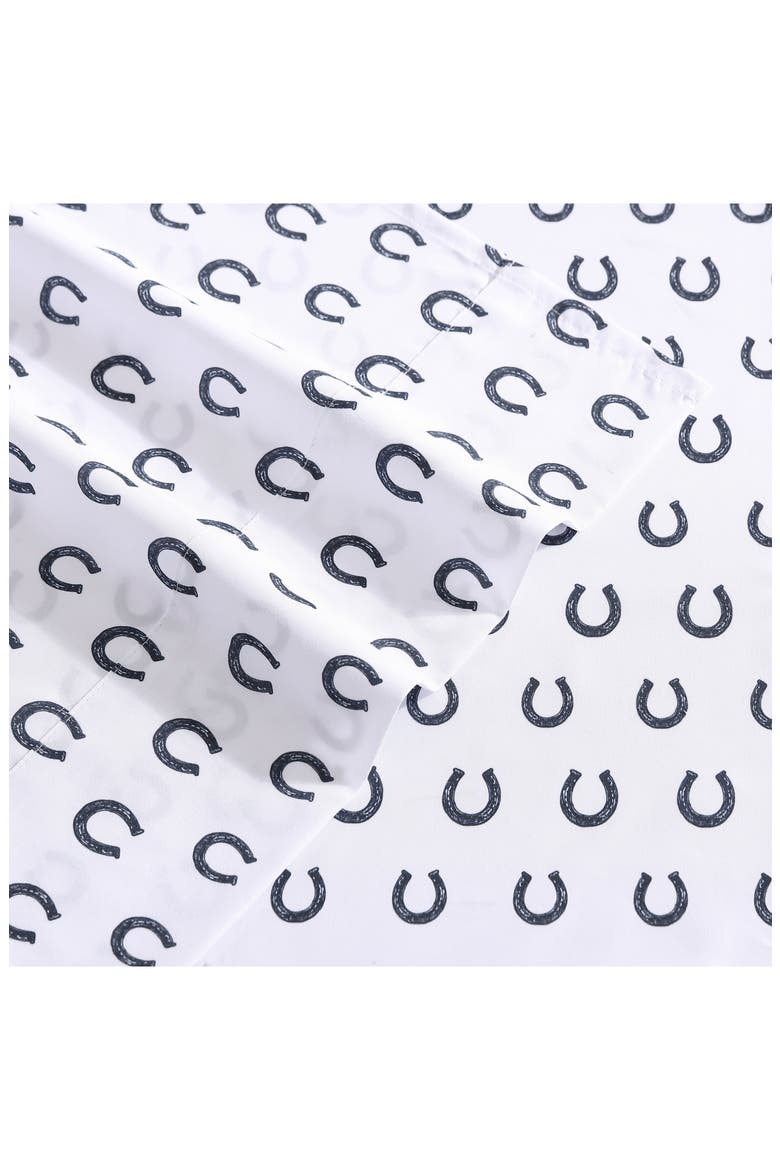 Horseshoe Dots Sheet Set, Alternate, color, NAVY