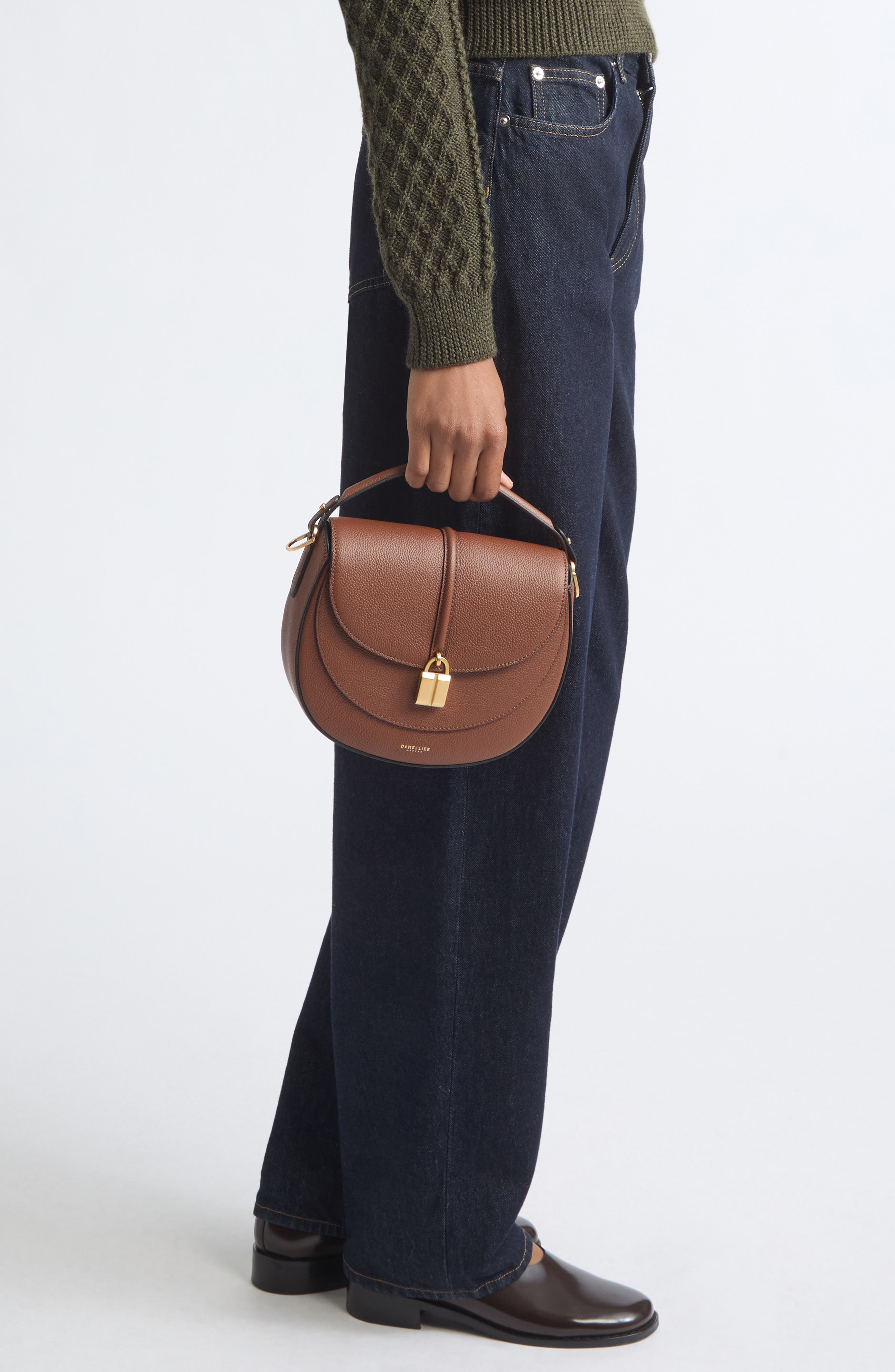 Siena Leather Saddle Bag, Alternate, color, TAN
