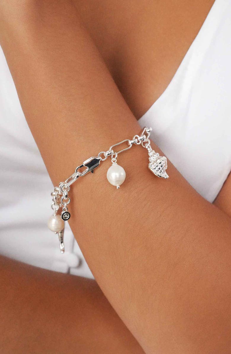 Ettika Oceanic Dreams Charm Bracelet, Alternate, color, Silver