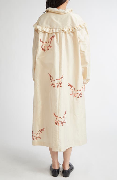 MERUERT TOLEGEN MERUERT TOLEGEN GOAT BEADED RUFFLE TAFFETA COAT 