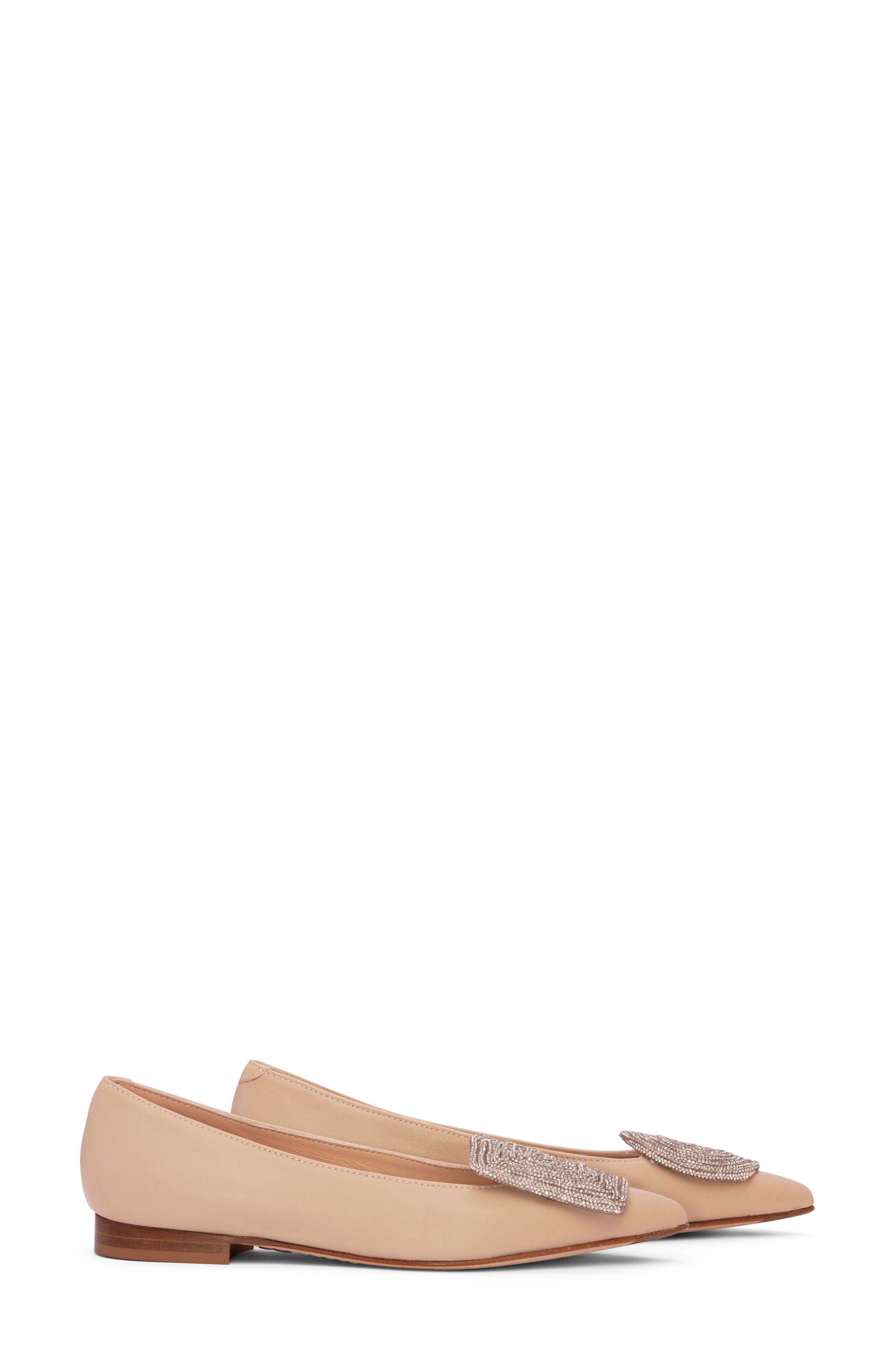 BEAUTIISOLES Bonnie Pointed Toe Ballet Flat, Alternate, color, Beige