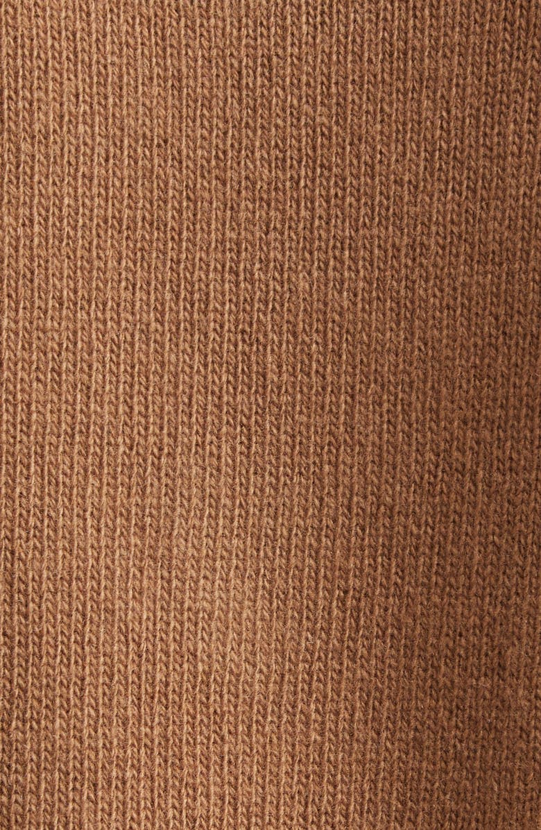 Stella McCartney Hybrid Knit Virgin Wool & Cotton Shirting Sweater, Alternate, color, Caramel
