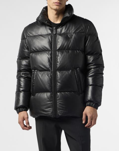 Leather Puffer Jacket Late Checkout Men