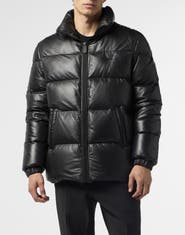 PHILIPP PLEIN Leather Puffer Jacket Late Checkout Men