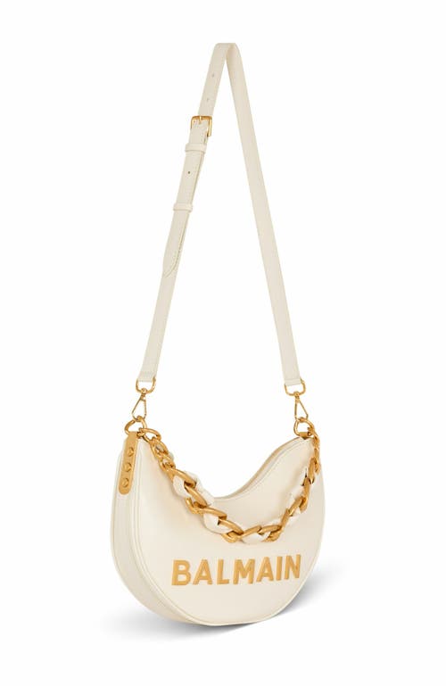 Balmain 1945 Soft Moon Crinkled Calfskin Leather Bag