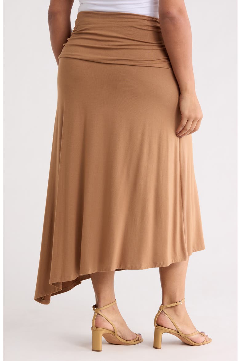 Draped Asymmetric Stretch Modal Midi Skirt, Alternate, color, AMBER