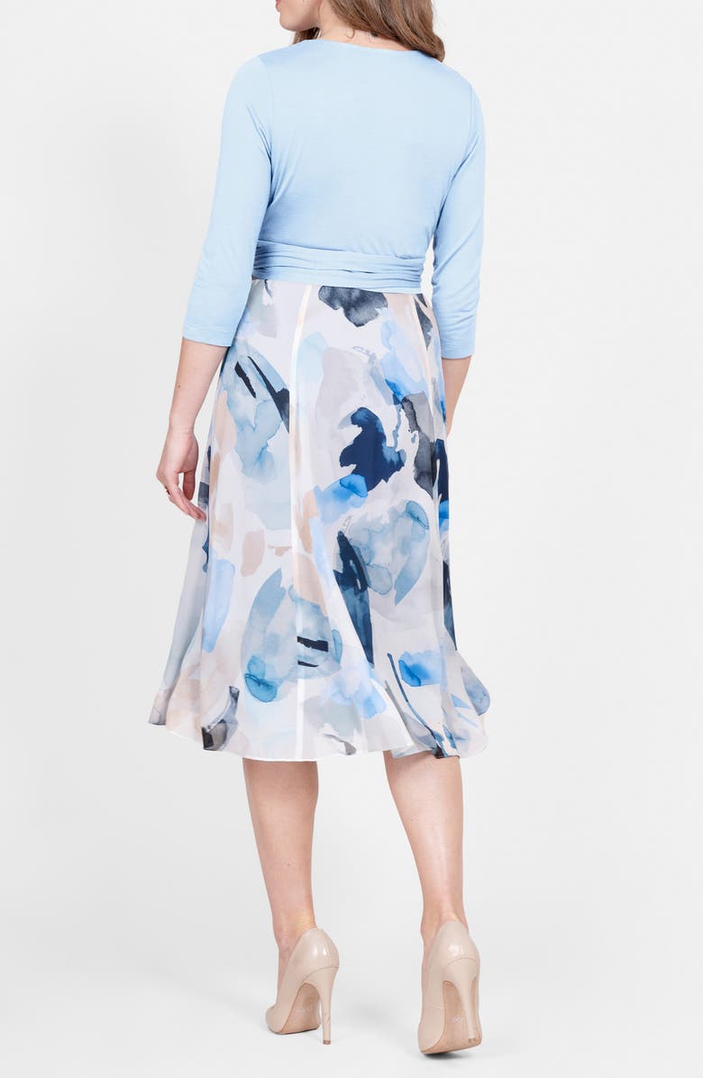 Seraphine Mixed Media Maternity/Nursing Wrap Dress, Alternate, color, 