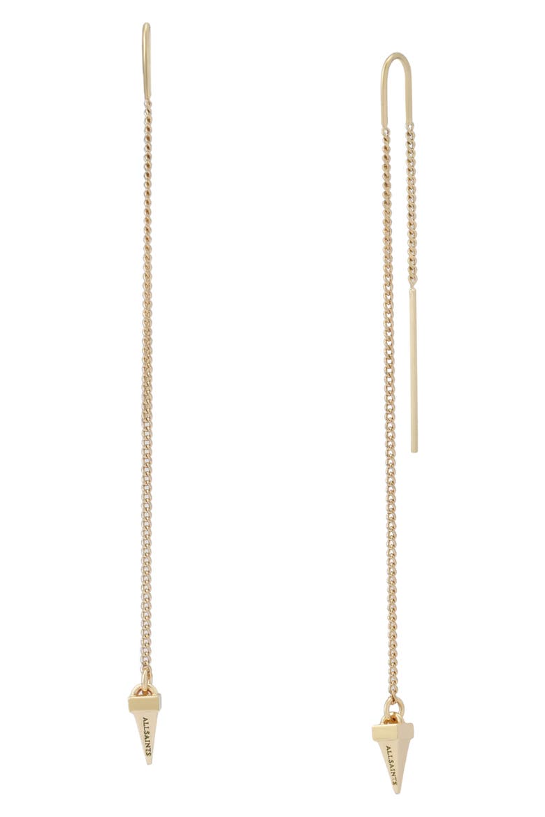 Spike Threader Earrings, Main, color, SHINY GOLD