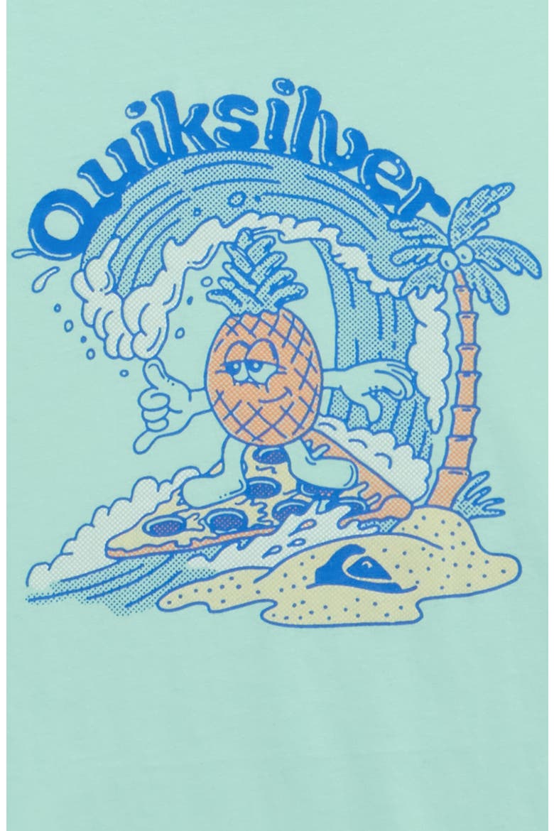 Kids' Pizza & Pineapple Cotton Graphic T-Shirt, Alternate, color, BROOK GREEN