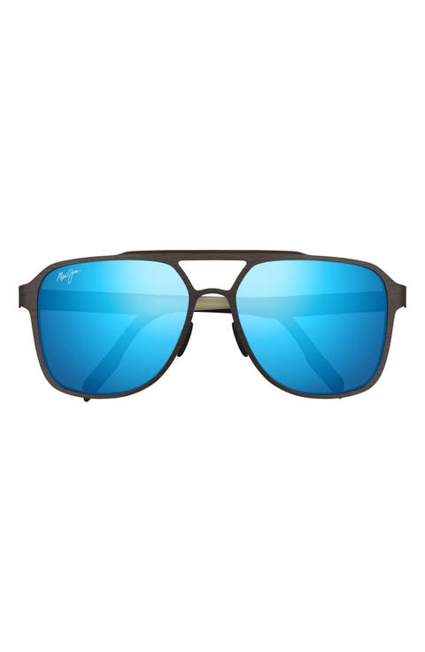 Blue Hawaii 59mm Polarized Aviator Sunglasses