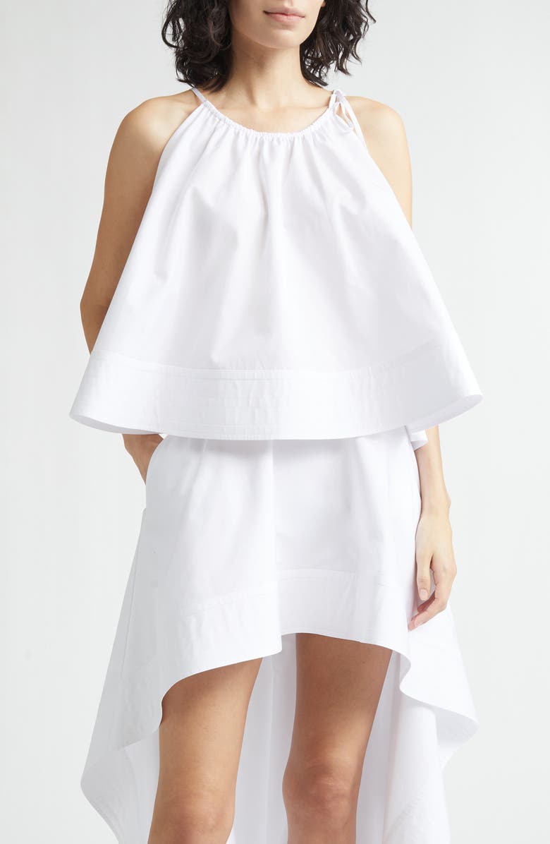 Stella McCartney Cotton Poplin Trapeze Top, Main, color, Pure White