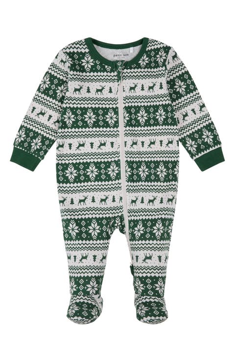 Fair Isle Organic Cotton Footie