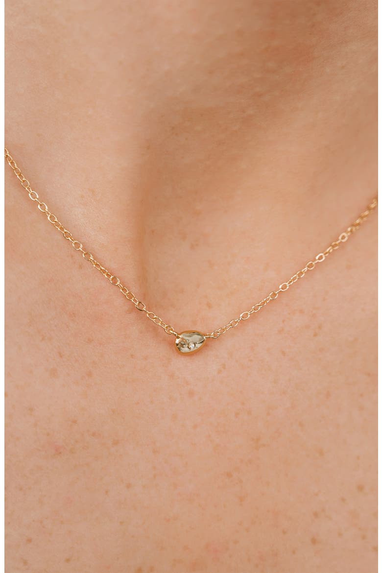 Polished Pebble Pendant Necklace, Main, color, GOLD