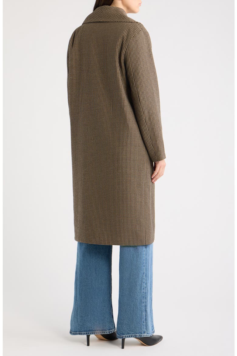 Plaid Long Coat, Alternate, color, TAN/ BLACK