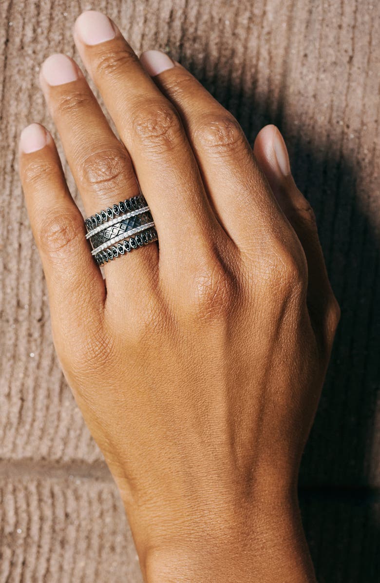 FREIDA ROTHMAN Two-Tone Set of 5 Rings, Alternate, color,