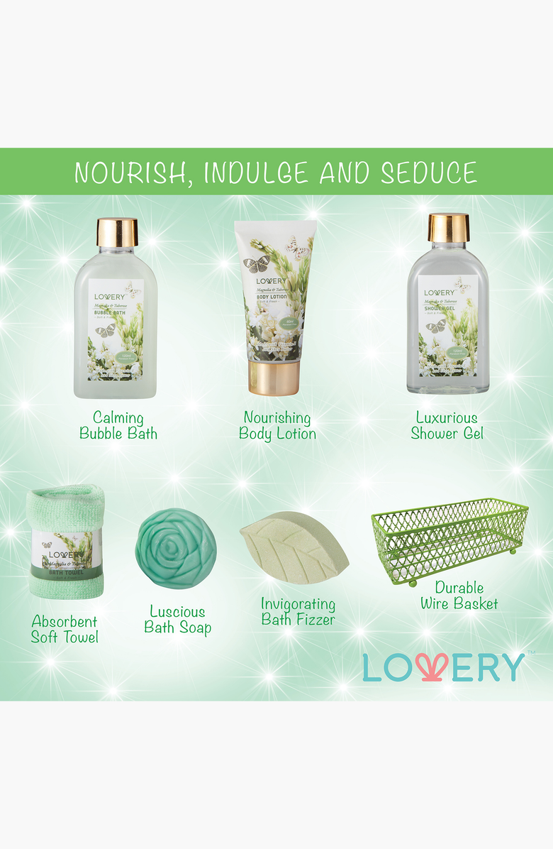 Lovery Home Spa Gift Basket - 7 pc Bath and Body Set, Alternate, color, 