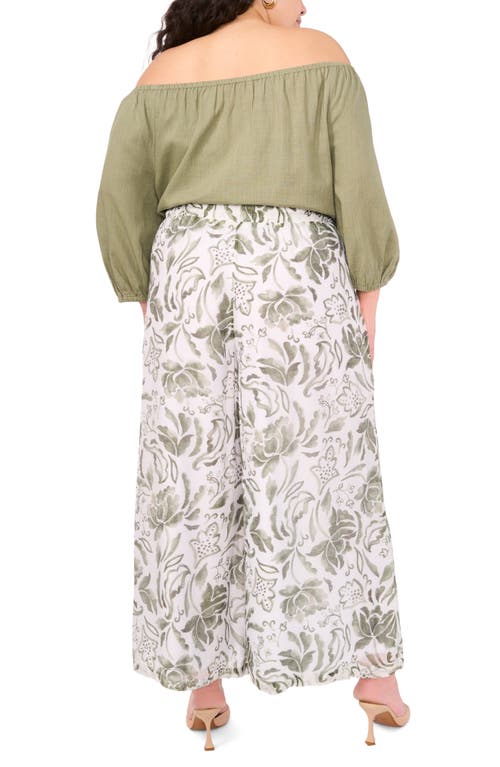 VINCE CAMUTO VINCE CAMUTO FLORAL PRINT DRAWSTRING PANTS 