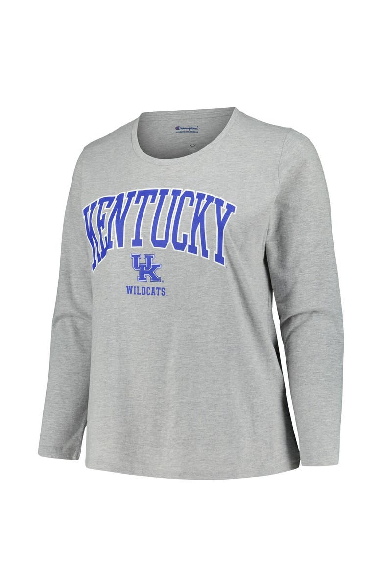 PROFILE Women's Profile Heather Gray Kentucky Wildcats Plus Size Arch Over Logo Scoop Neck Long Sleeve T-Shirt, Alternate, color, 