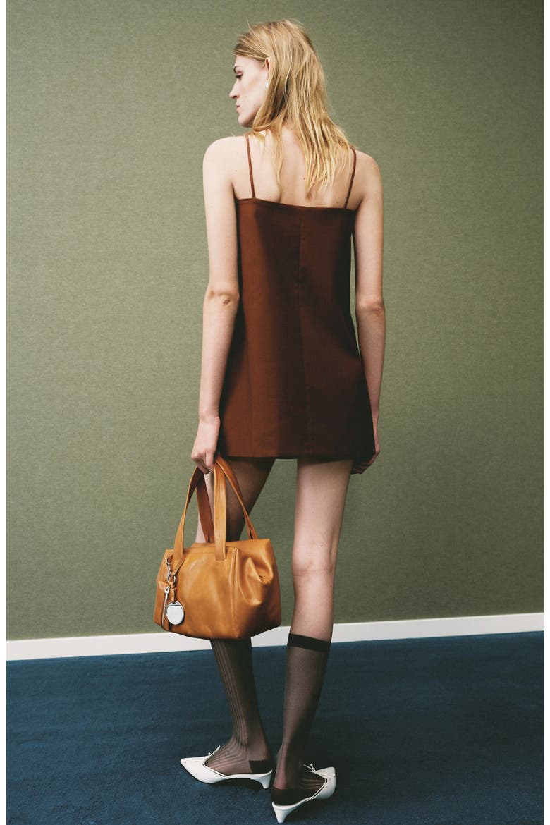 Bow Minidress, Alternate, color, MEDIUM BROWN